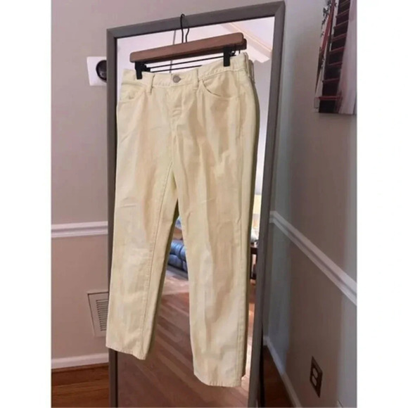 Ann Taylor Loft Boyfriend Yellow Denim Jeans Size 26/2 - Picture 2 of 8